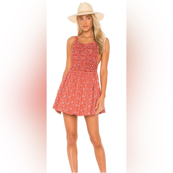 NWT Free People Petunia Cotton Mini Dress Poppy Combo S - Picture 2 of 5